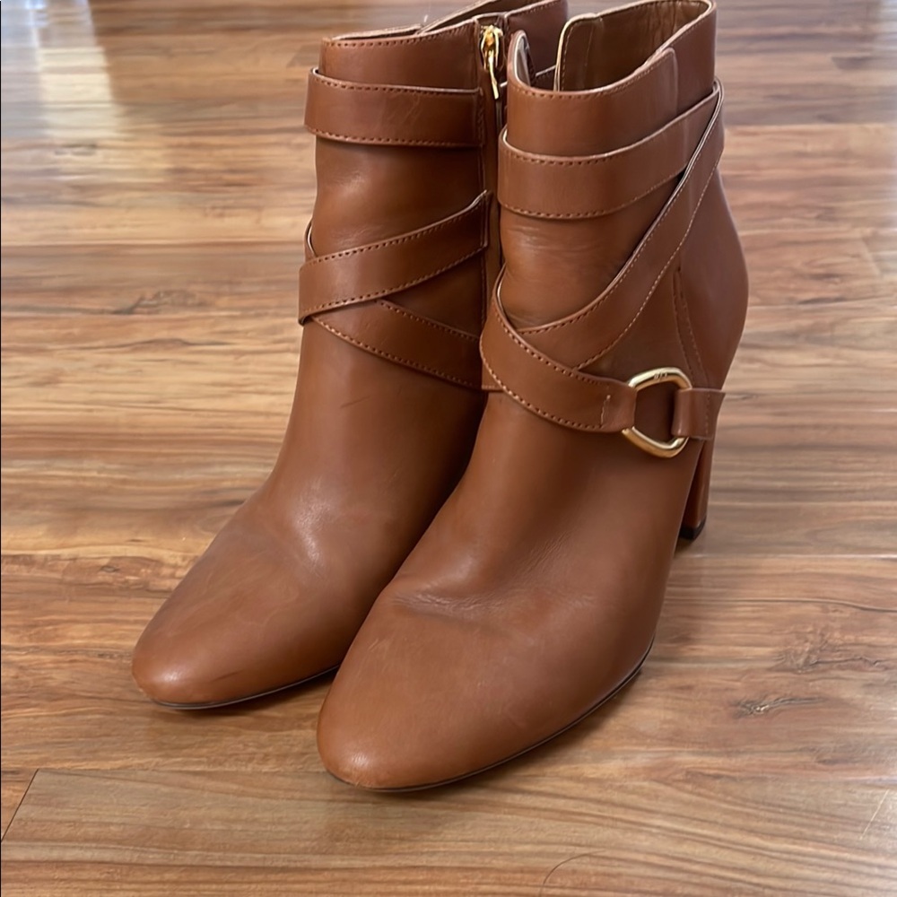 Ralph Lauren Brown Leather Ankle Boots